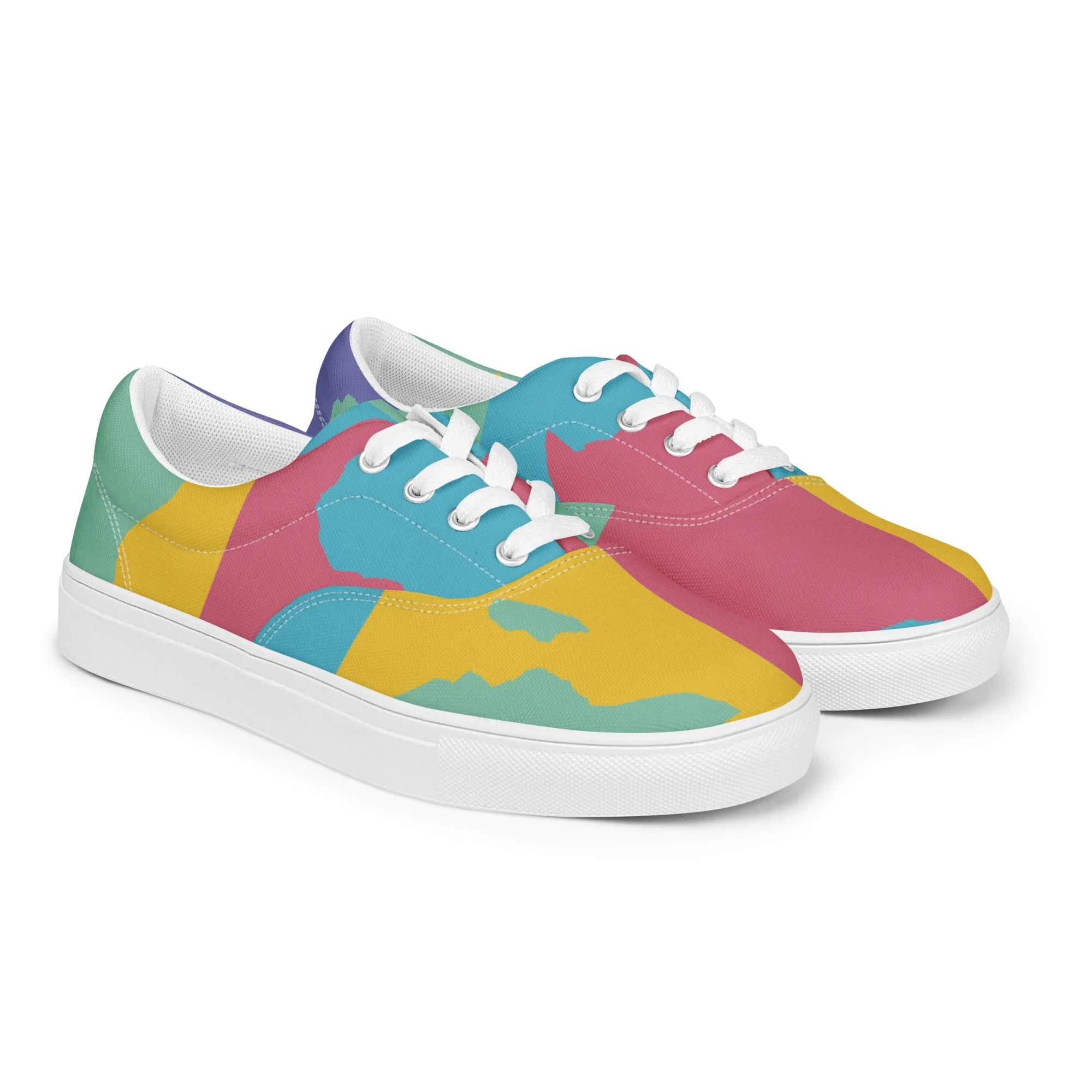 AFRICA WARHOL Women’s Lace-Up Canvas Shoes (Retro)