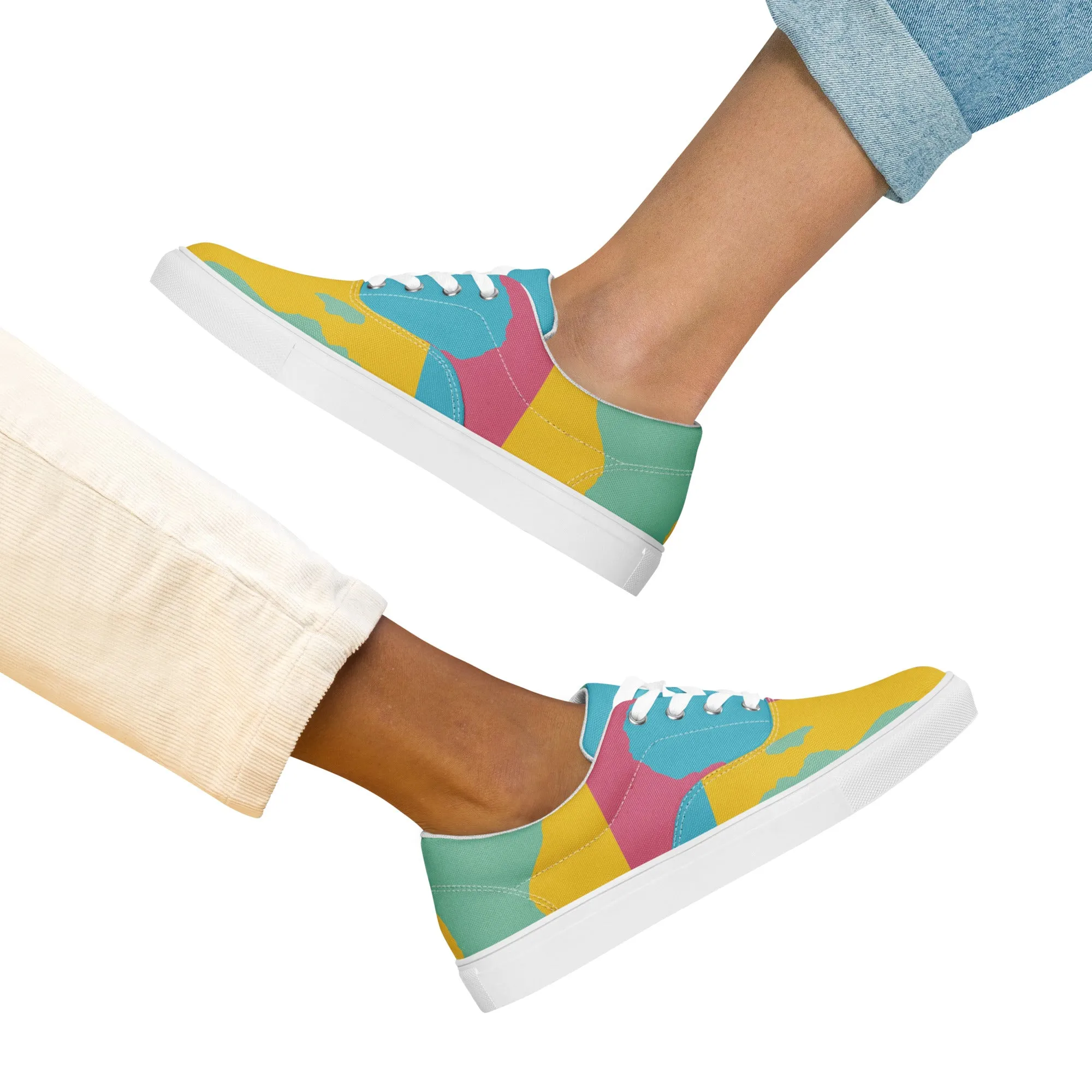 AFRICA WARHOL Women’s Lace-Up Canvas Shoes (Retro)