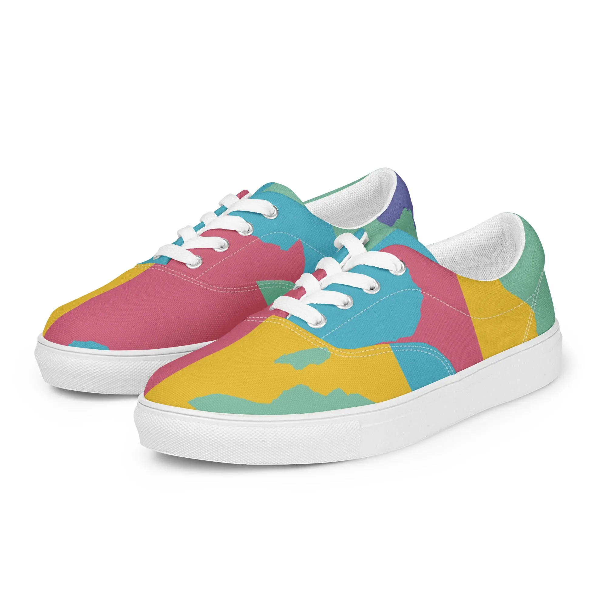 AFRICA WARHOL Women’s Lace-Up Canvas Shoes (Retro)