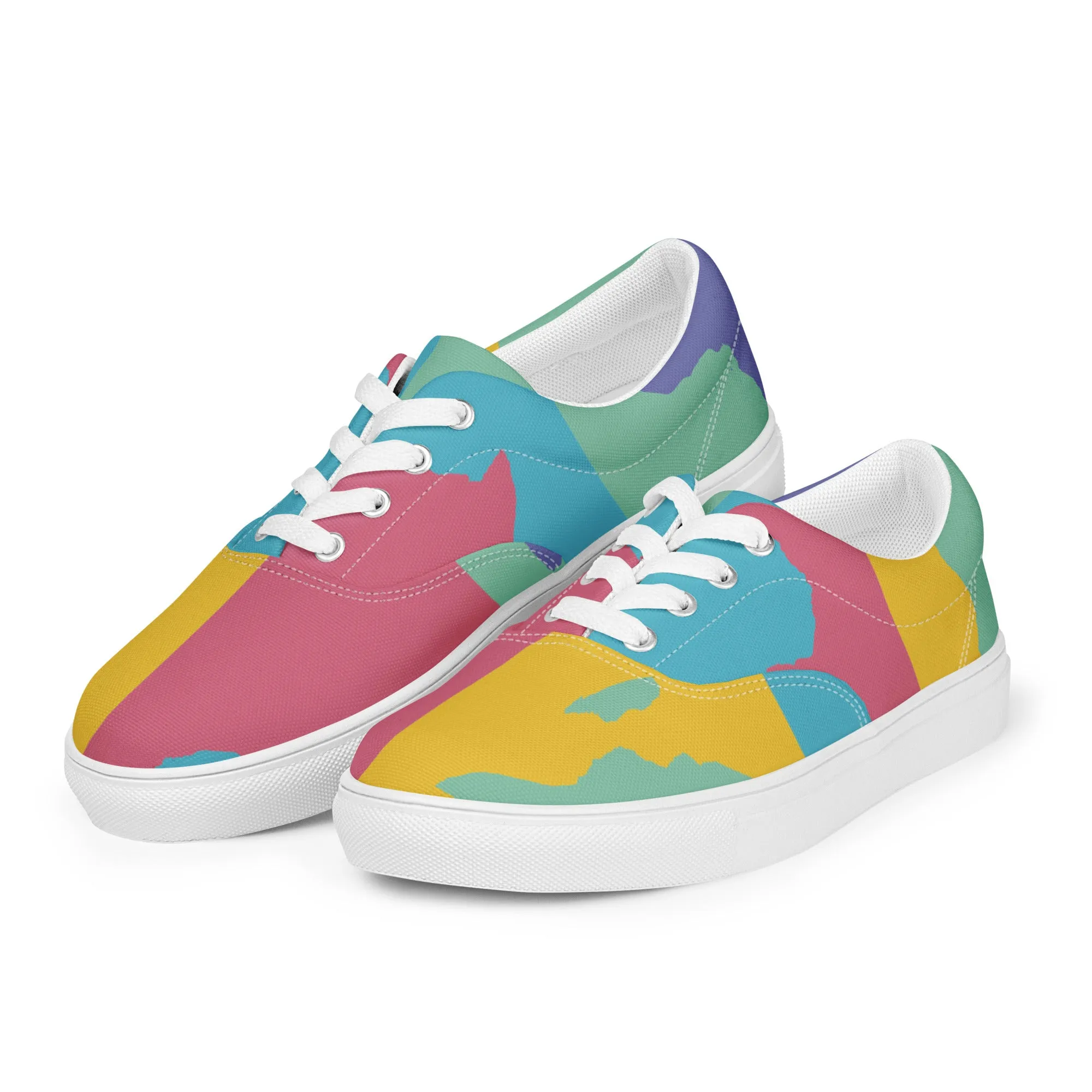 AFRICA WARHOL Women’s Lace-Up Canvas Shoes (Retro)