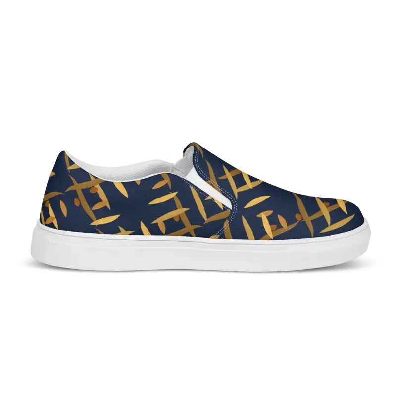 Gold Pattern Men's Canvas Slip Shoes