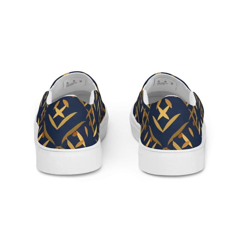 Gold Pattern Men's Canvas Slip Shoes