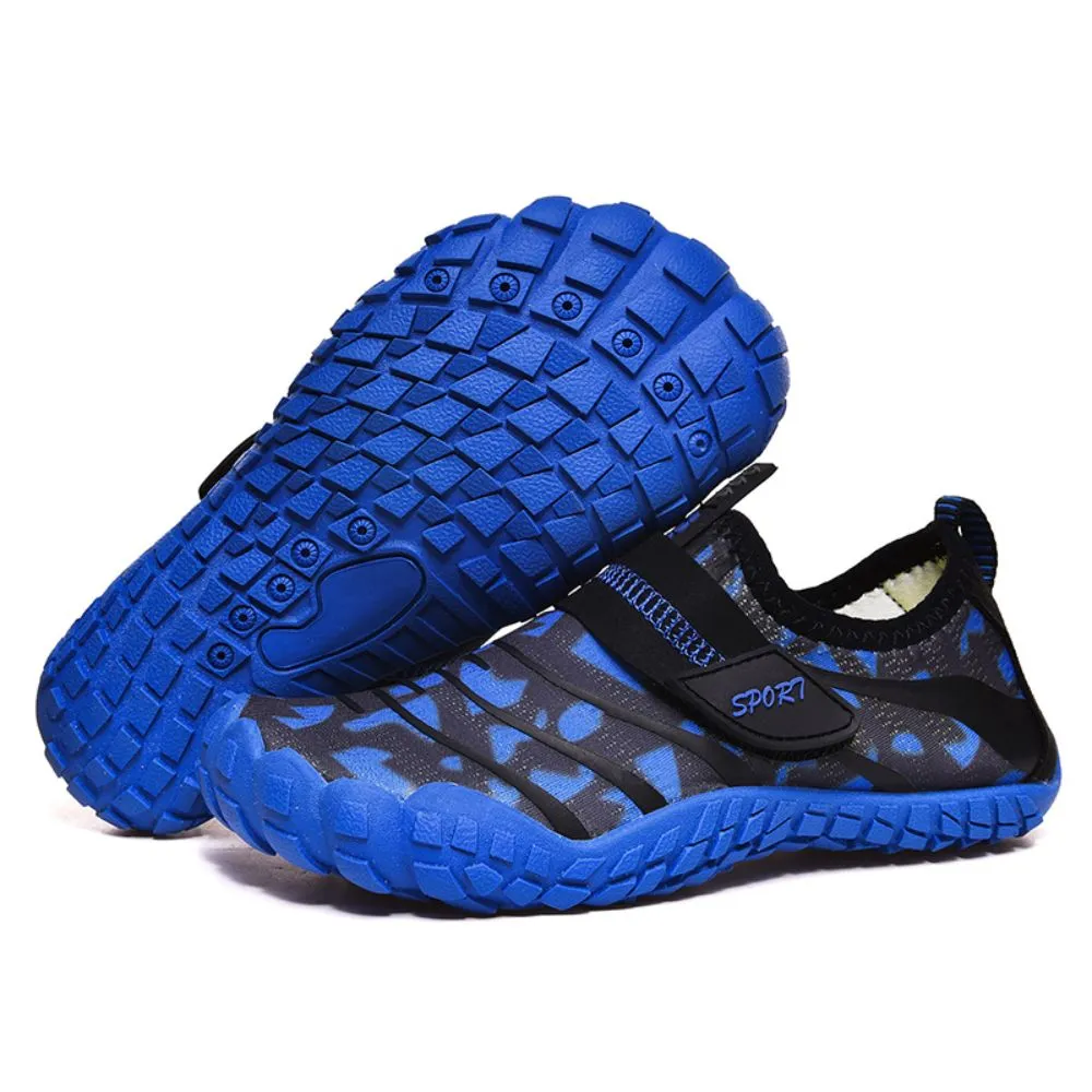 Kids Water Shoes Barefoot Quick Dry Aqua Sports Shoes Boys Girls Pattern Printed - Blue Size Bigkid US5.5 = EU37
