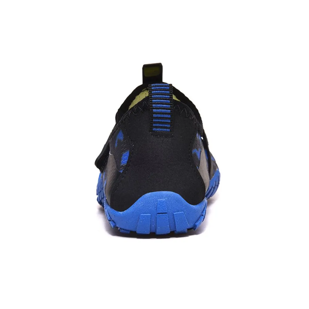 Kids Water Shoes Barefoot Quick Dry Aqua Sports Shoes Boys Girls Pattern Printed - Blue Size Bigkid US5.5 = EU37