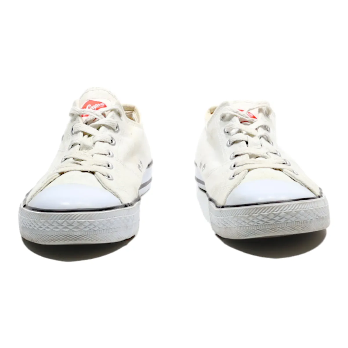 LEE COOPER Low Top Trainers White Canvas Mens UK 8