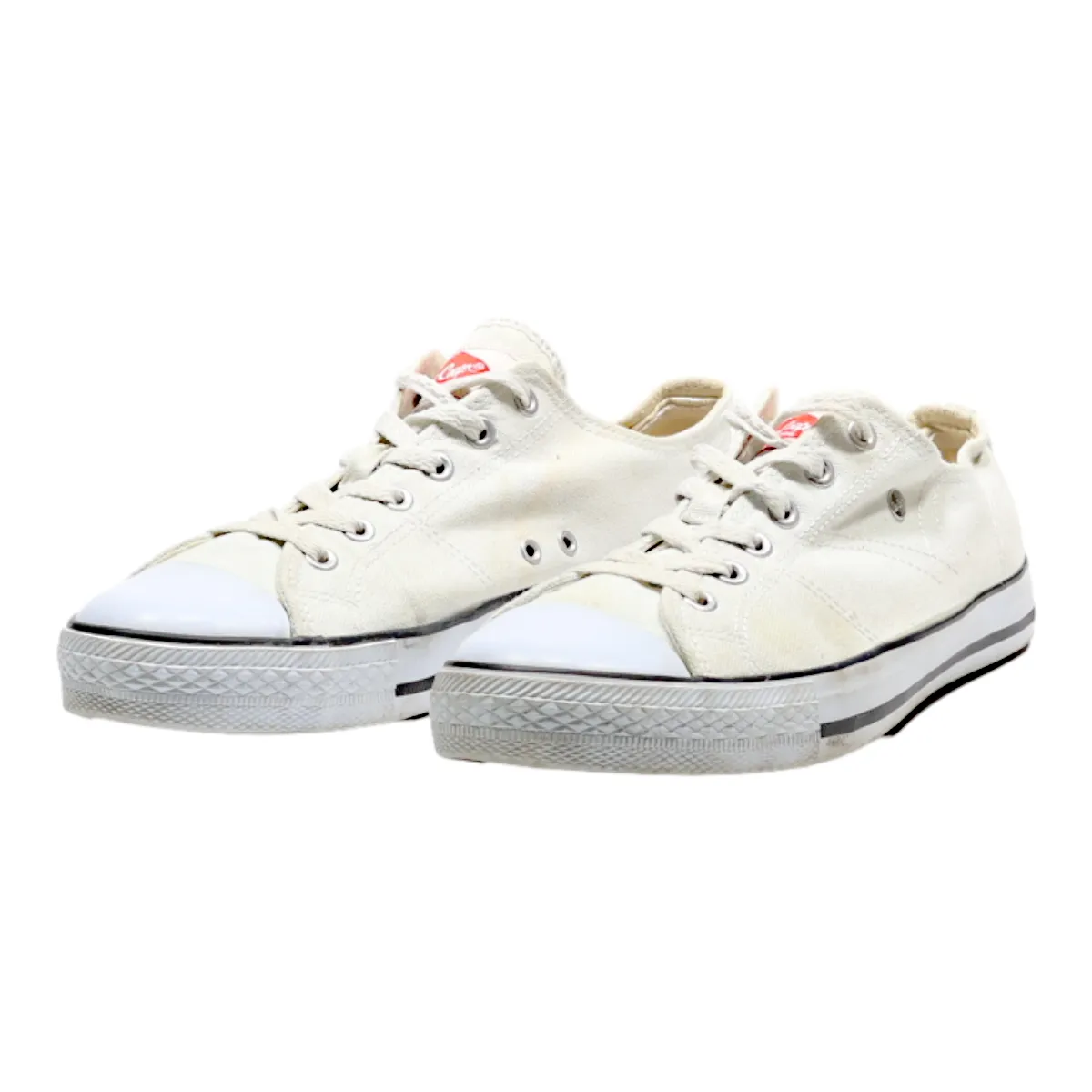 LEE COOPER Low Top Trainers White Canvas Mens UK 8