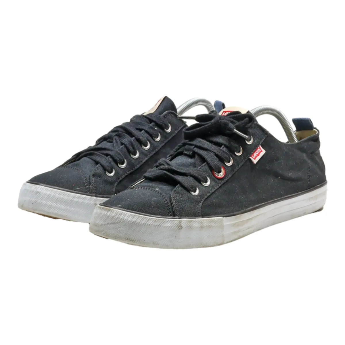 LEVI'S Low Top Trainers Black Canvas Mens UK 10.5