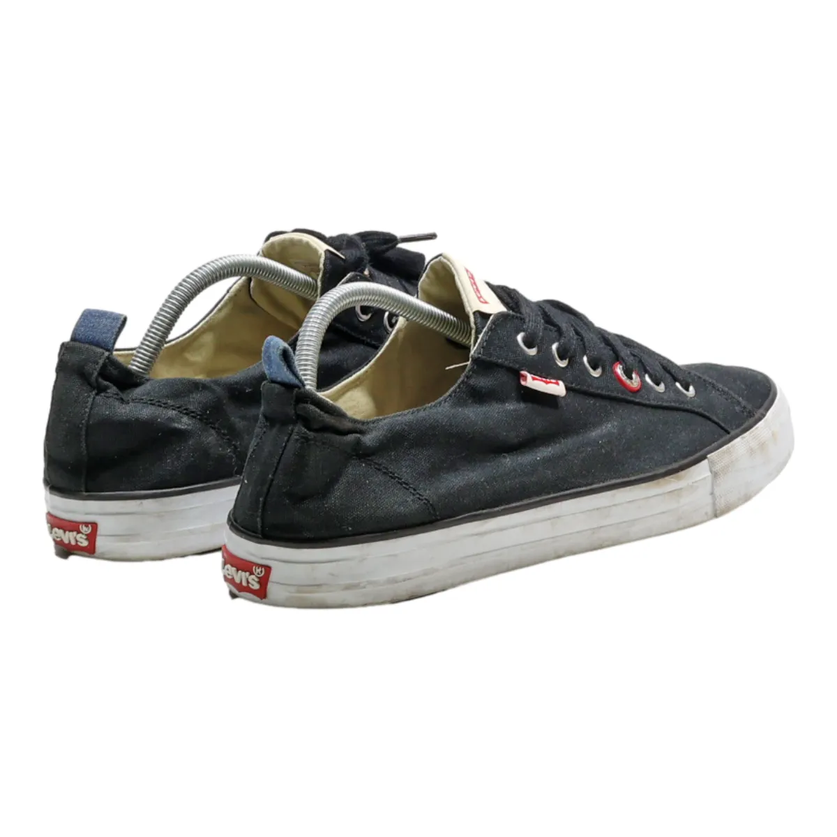 LEVI'S Low Top Trainers Black Canvas Mens UK 10.5