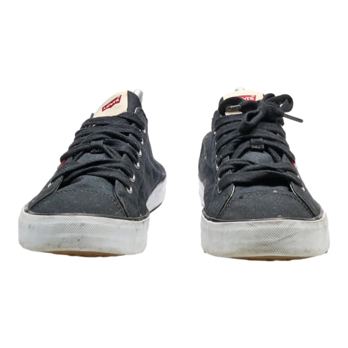 LEVI'S Low Top Trainers Black Canvas Mens UK 10.5