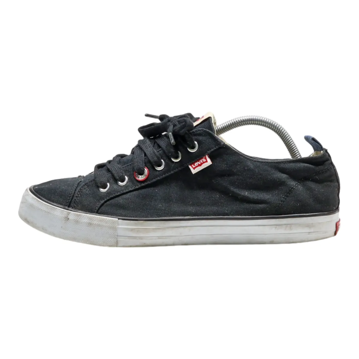 LEVI'S Low Top Trainers Black Canvas Mens UK 10.5