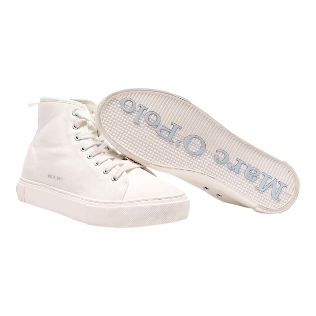 MARC O'POLO High Top Trainers White Canvas Womens UK 6