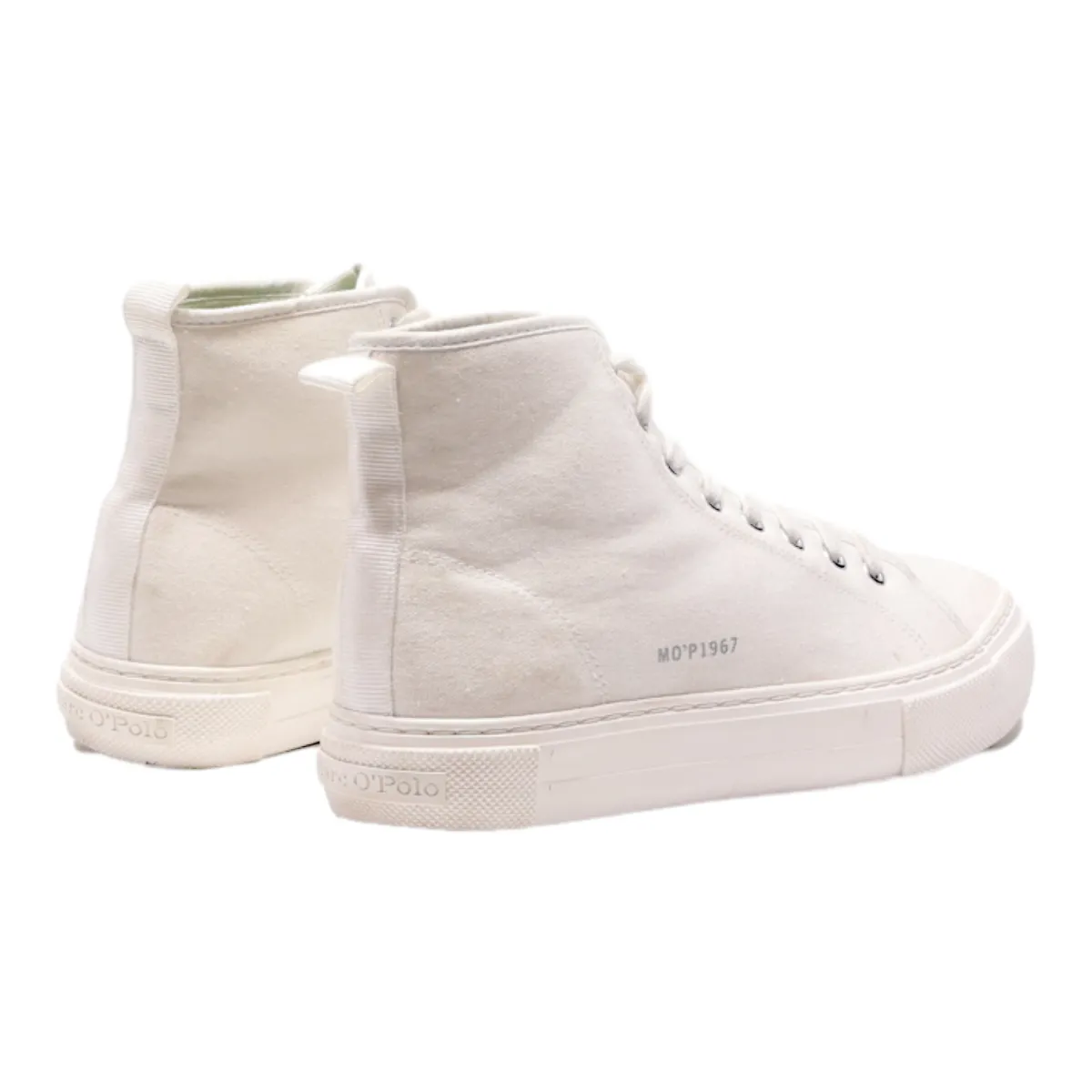 MARC O'POLO High Top Trainers White Canvas Womens UK 6