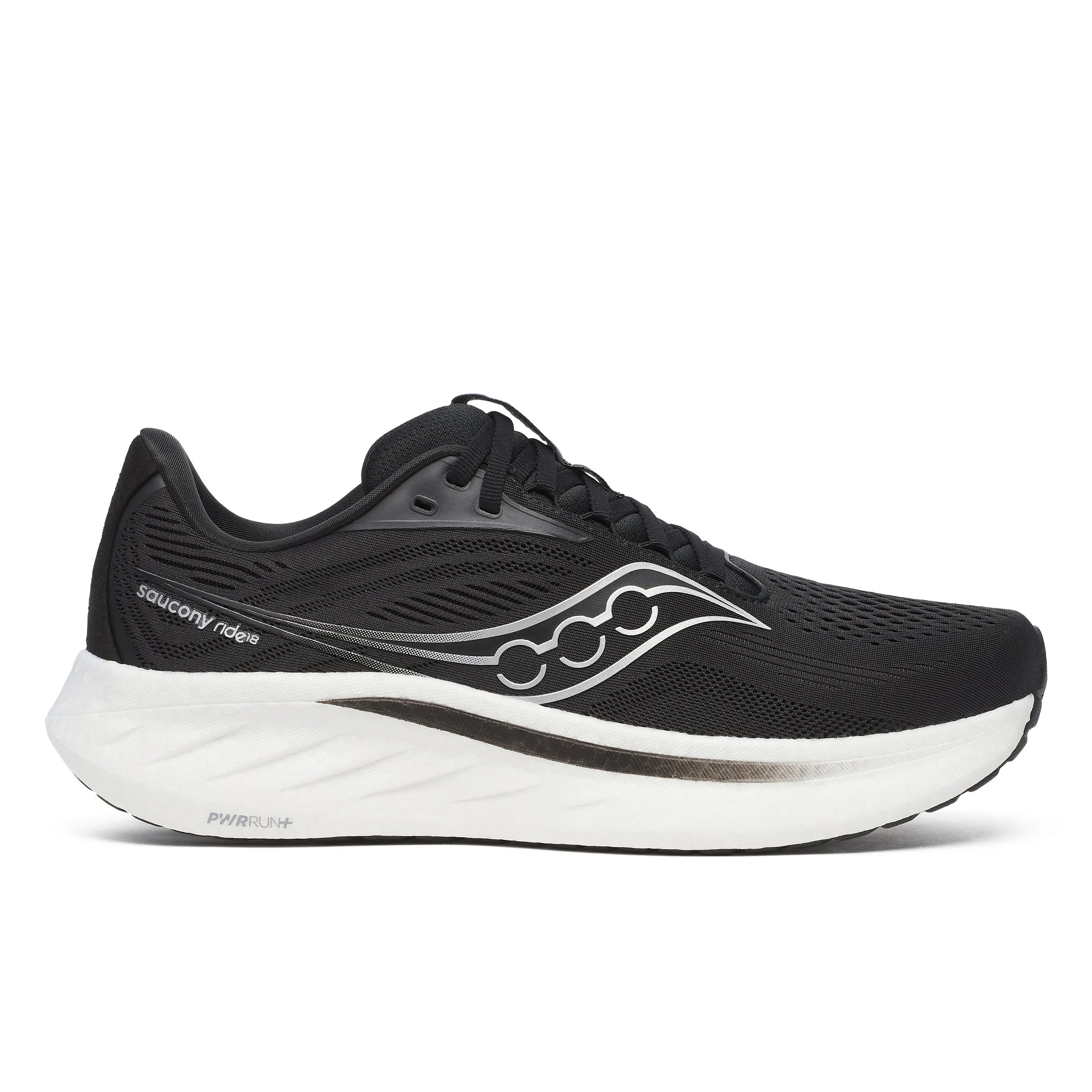 MEN'S RIDE 18 - WIDE 2E - 100 BLACK/WHITE