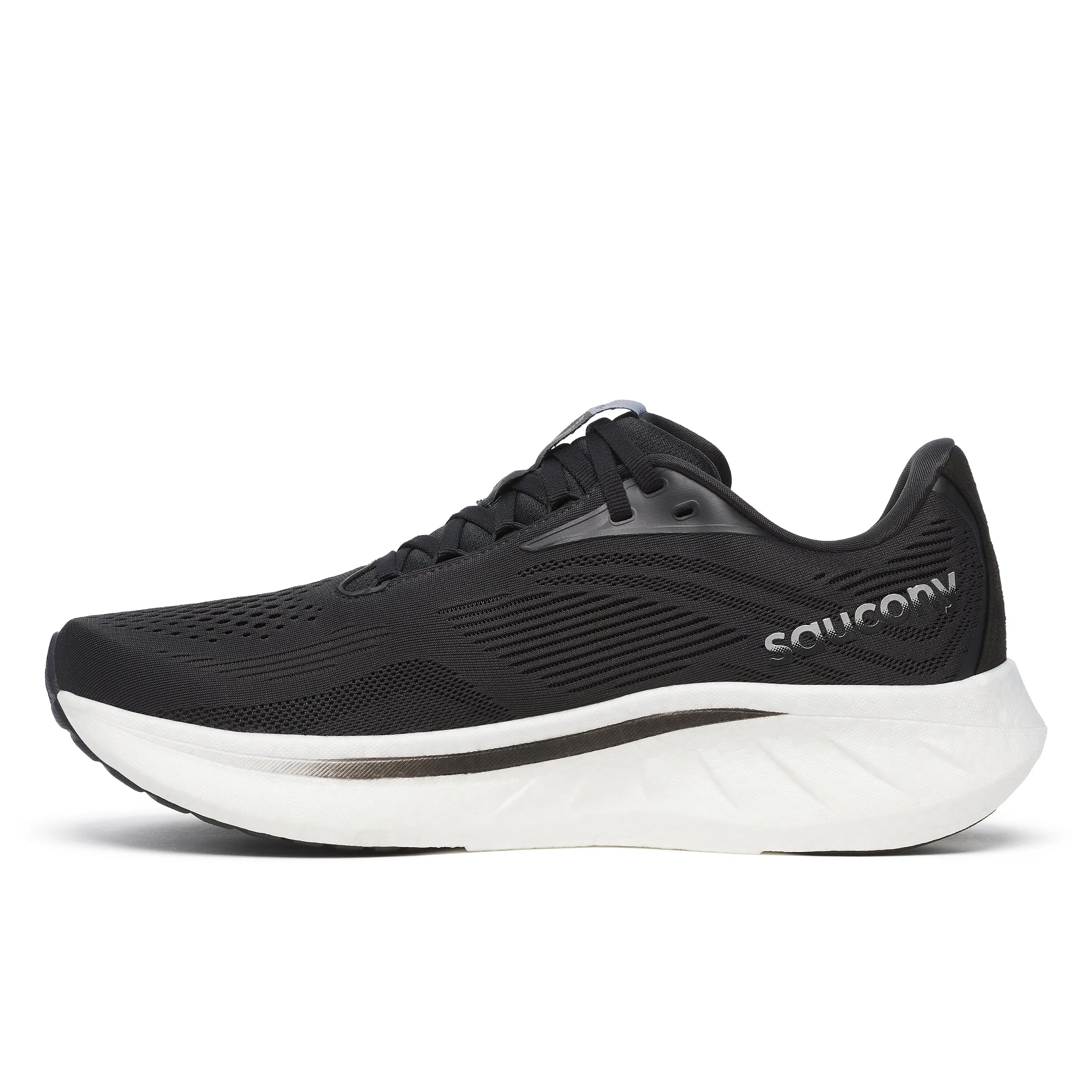 MEN'S RIDE 18 - WIDE 2E - 100 BLACK/WHITE