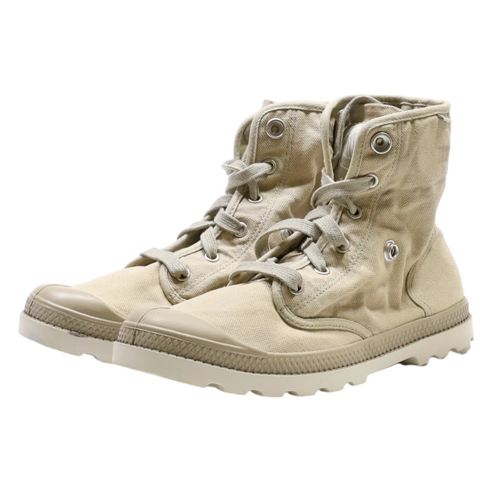 PALLADIUM Ankle Boots Beige Canvas Womens UK 6.5