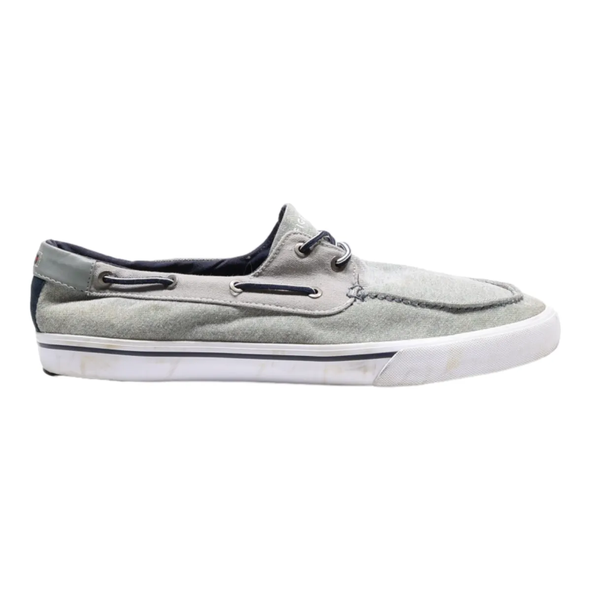 TOMMY HILFIGER Sneaker Trainers Grey Canvas Mens UK 12