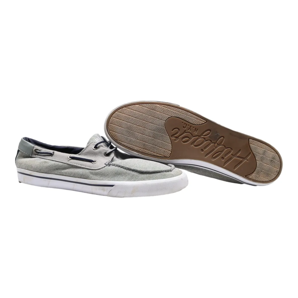 TOMMY HILFIGER Sneaker Trainers Grey Canvas Mens UK 12