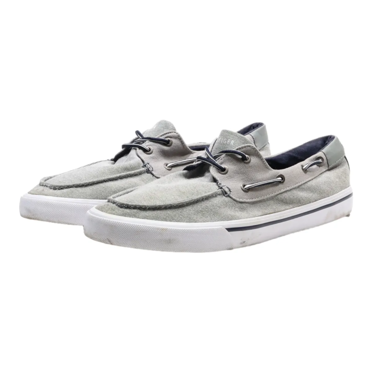 TOMMY HILFIGER Sneaker Trainers Grey Canvas Mens UK 12