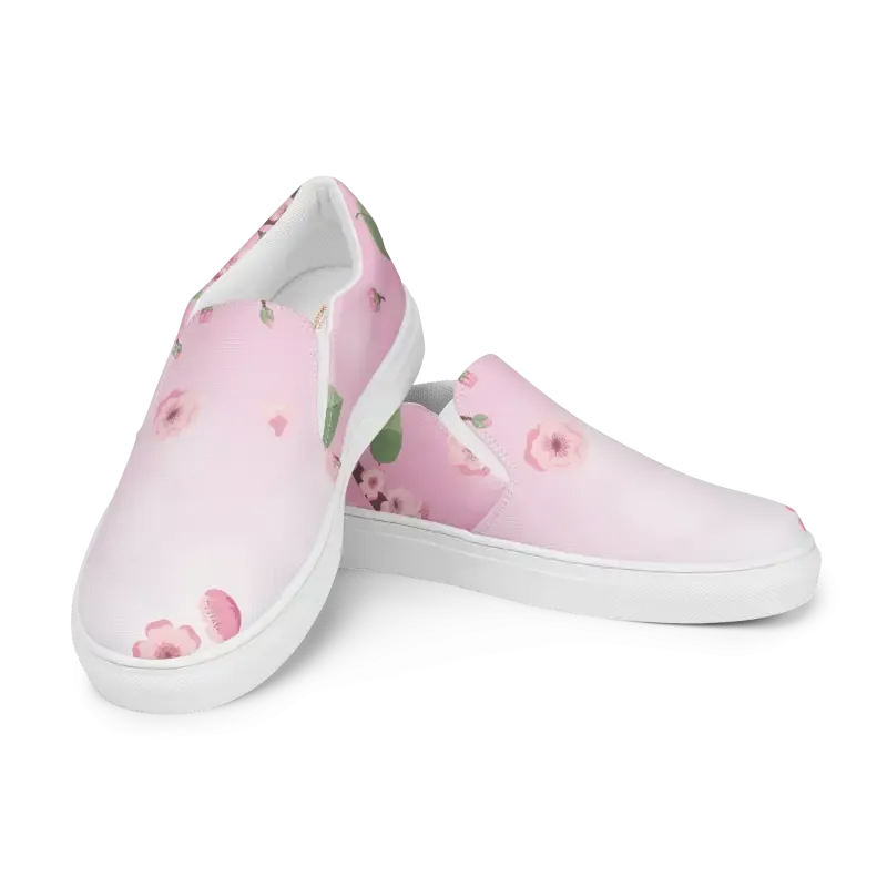 Trendy Pink Florals Canvas Shoes