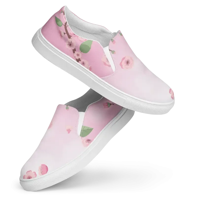 Trendy Pink Florals Canvas Shoes