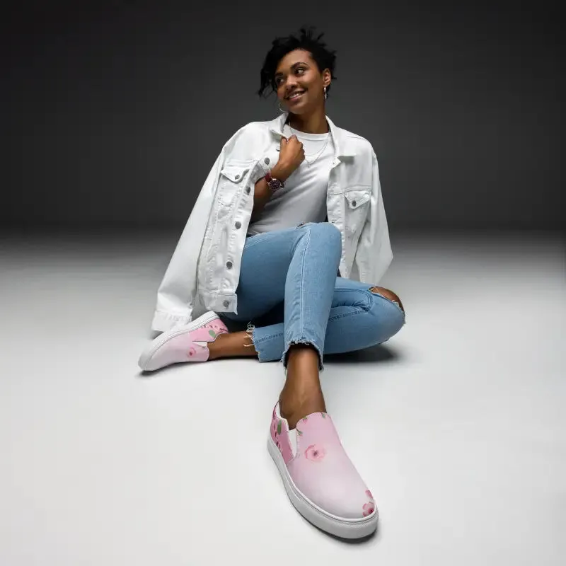 Trendy Pink Florals Canvas Shoes