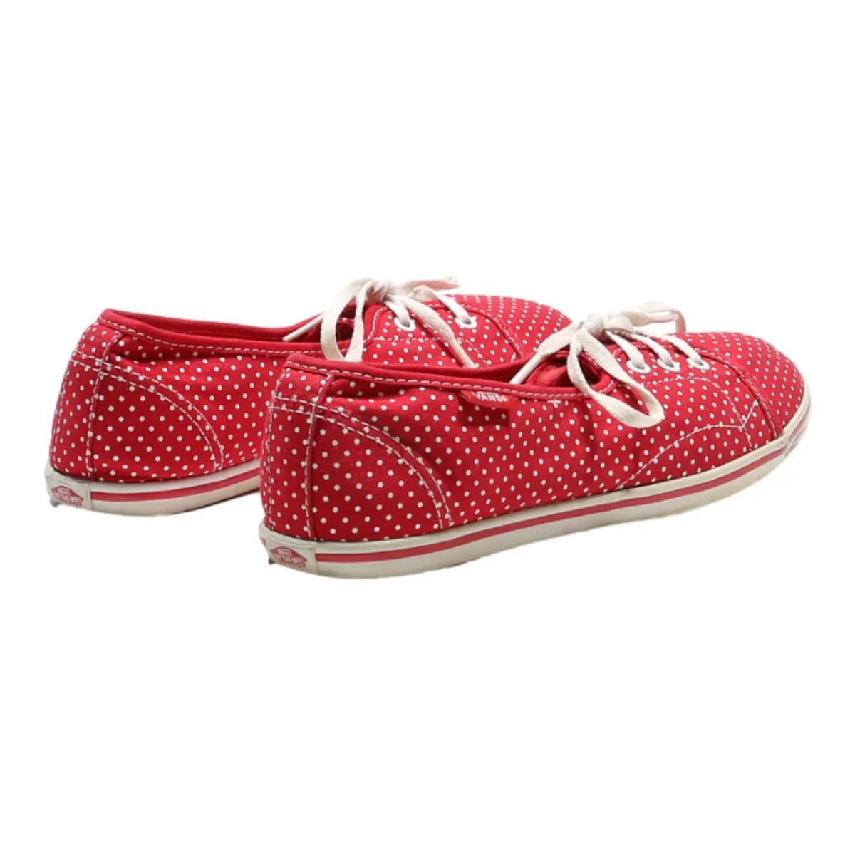 VANS Low Top Trainers Red Canvas Womens UK 5.5