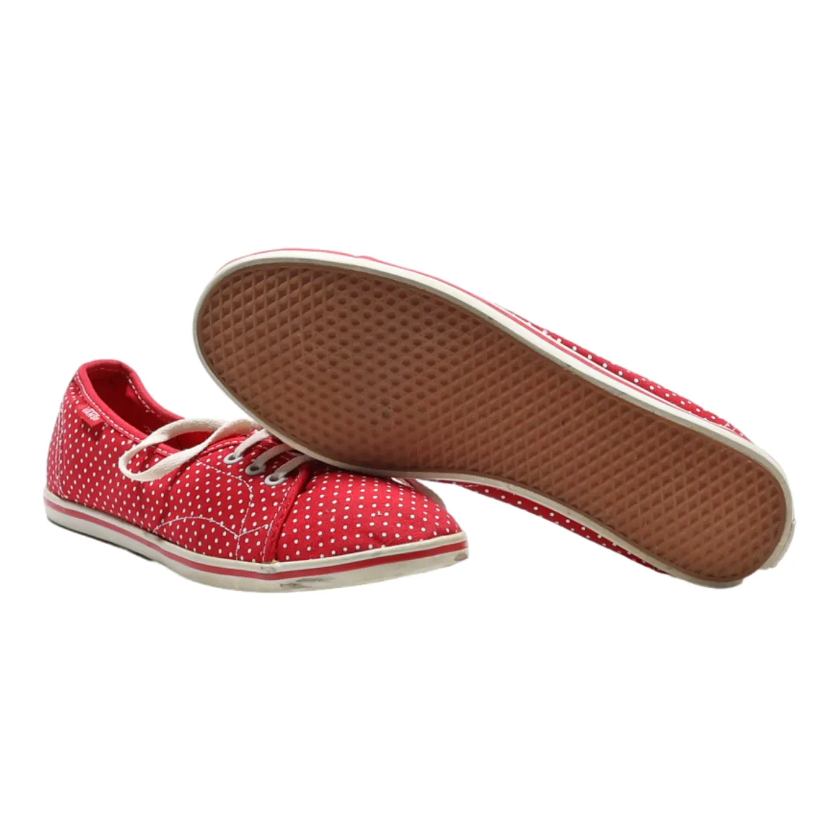 VANS Low Top Trainers Red Canvas Womens UK 5.5