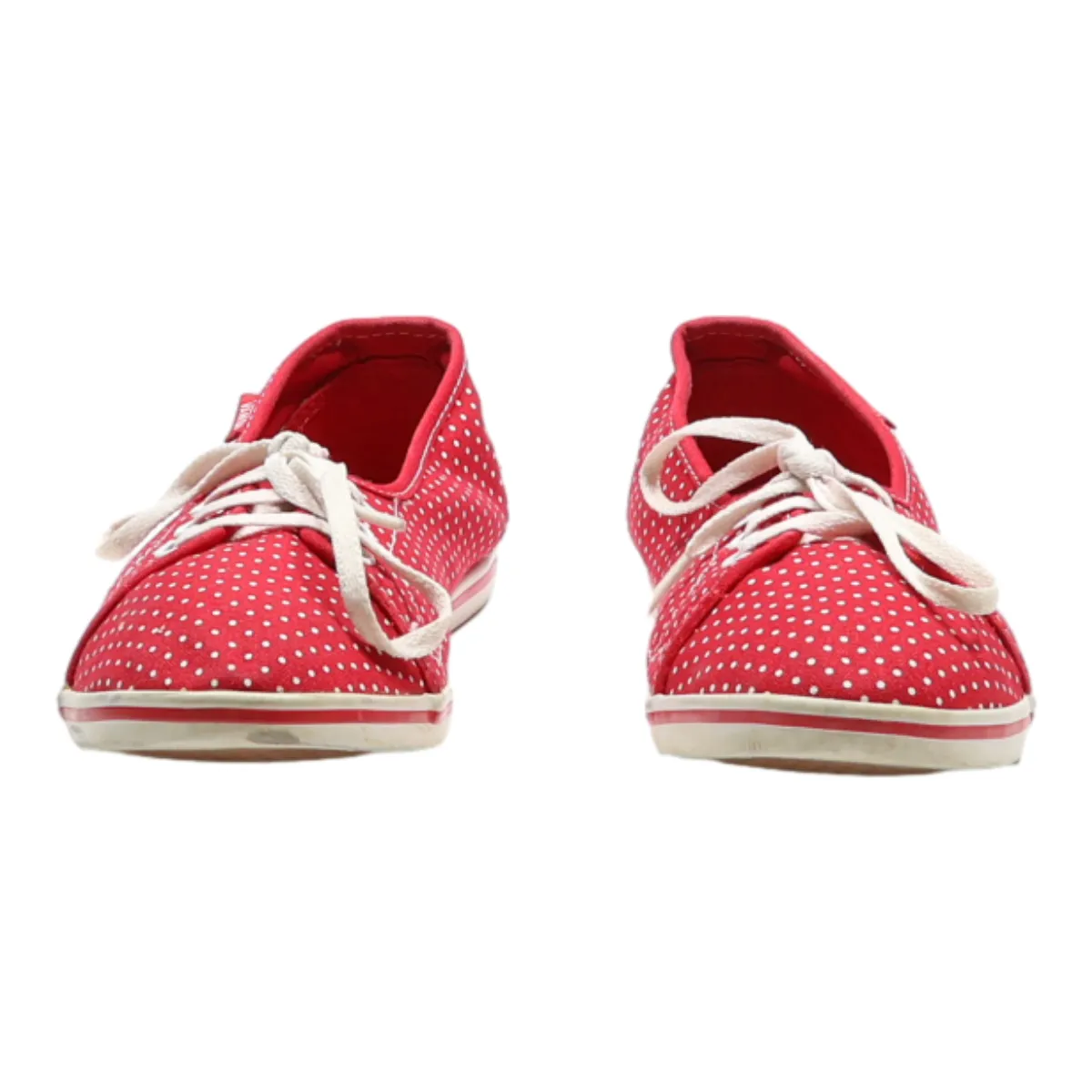 VANS Low Top Trainers Red Canvas Womens UK 5.5