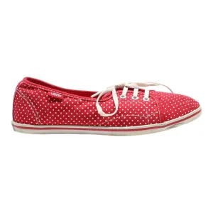 VANS Low Top Trainers Red Canvas Womens UK 5.5
