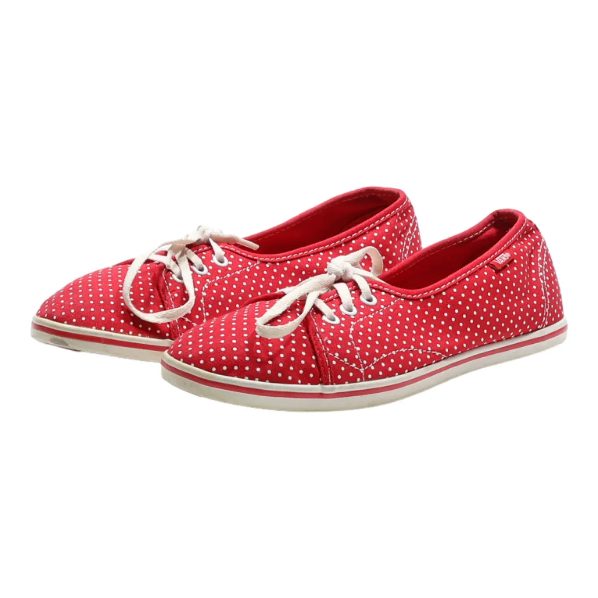 VANS Low Top Trainers Red Canvas Womens UK 5.5