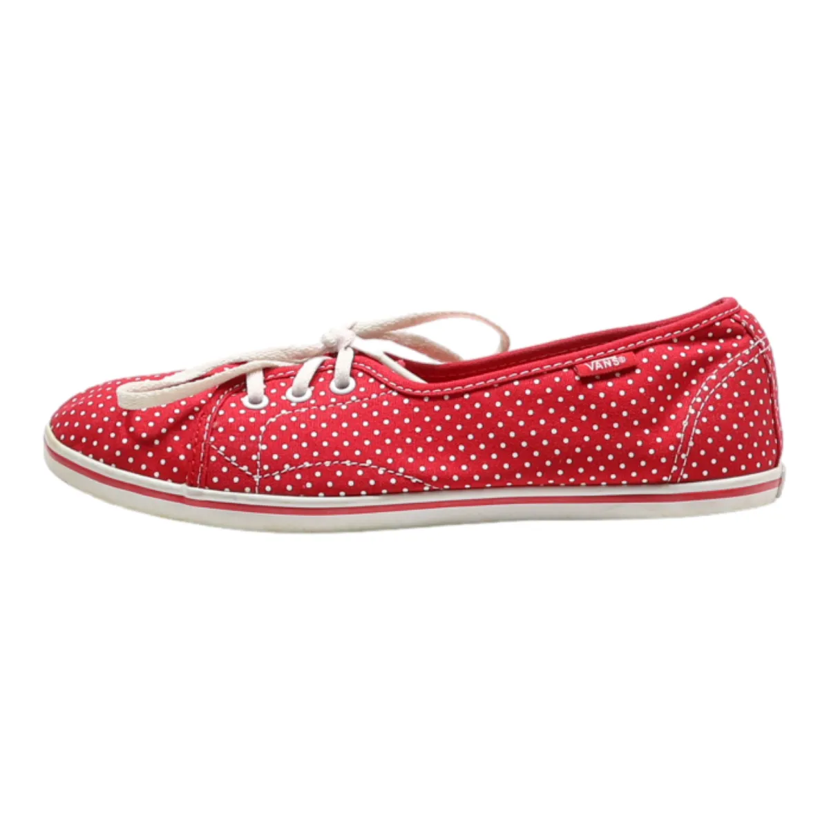 VANS Low Top Trainers Red Canvas Womens UK 5.5
