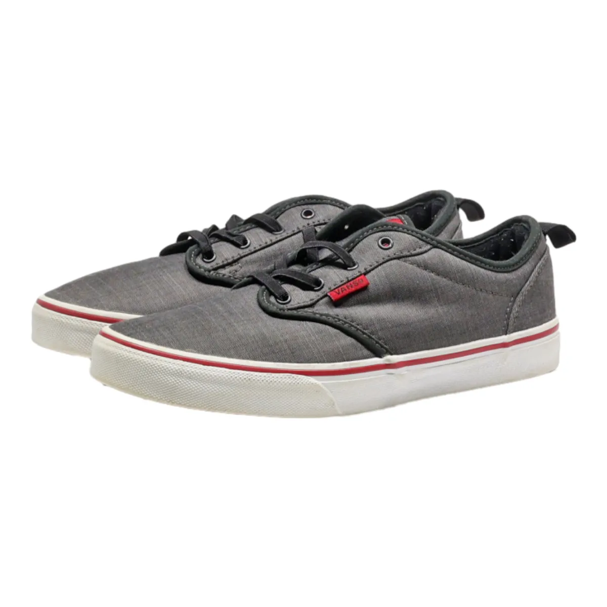 VANS Old Skool Low Top Trainers Grey Canvas Boys UK 5
